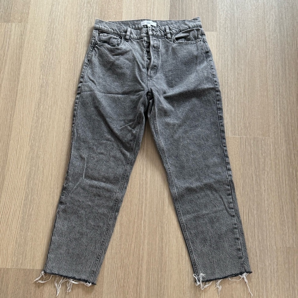 Dynamite Straight Leg Dark Wash Frayed Hem Rosie Jean Size 10 / 30 - Picture 2 of 5
